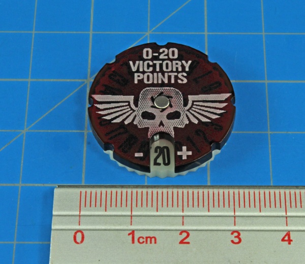 Victory Point Dial #0-20, WHv8, Translucent Red & Ivory - SPECIAL ORDER!