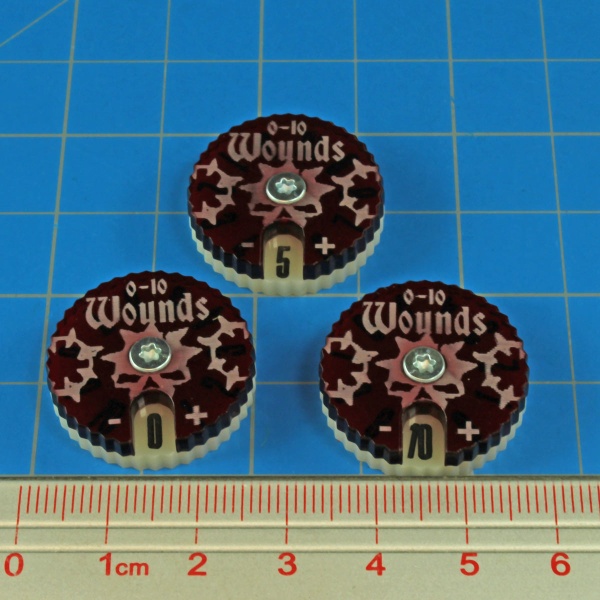 Wound Dials Numbered 0-10, War Cry, Translucent Red - SPECIAL ORDER!