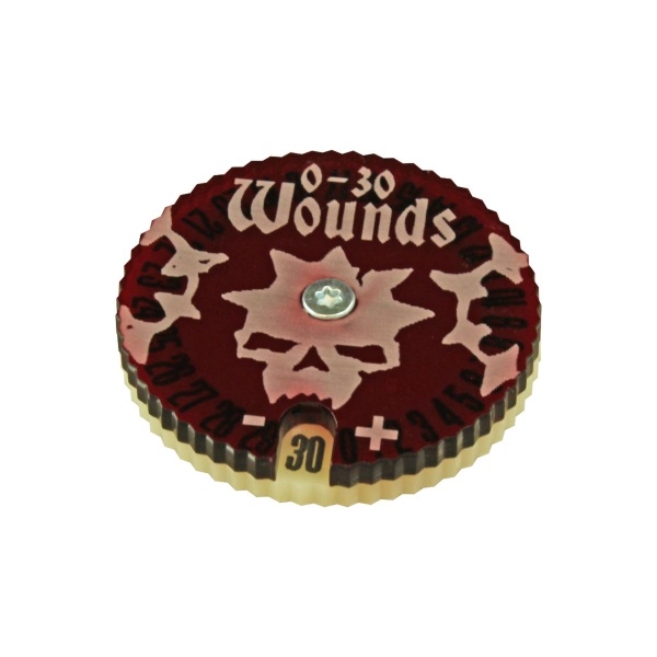 Wound Dial Numbered 0-30, War Cry, Translucent Red & Ivory - SPECIAL ORDER!