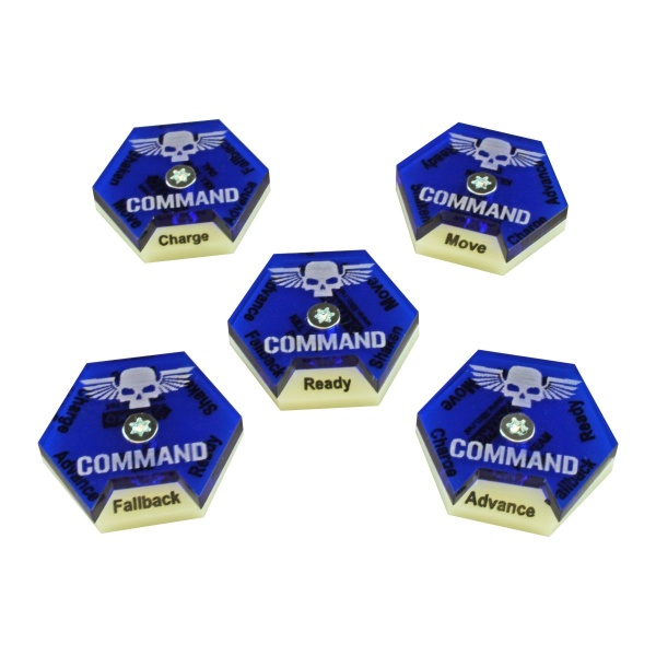 Command Dials, WH:KT, Ivory & Translucent Blue (5) - SPECIAL ORDER!