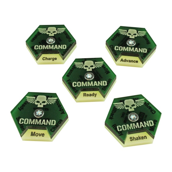 Command Dials, WH:KT, Ivory & Translucent Green (5) - SPECIAL ORDER!