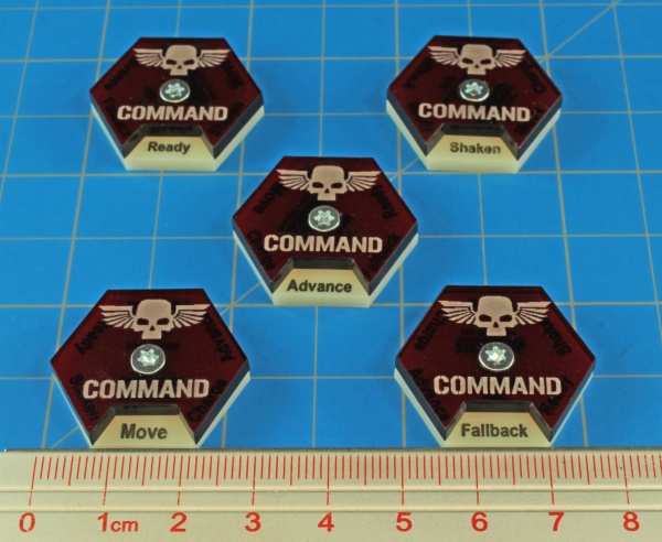 Command Dials, WH:KT, Ivory & Translucent Red (5) - SPECIAL ORDER!