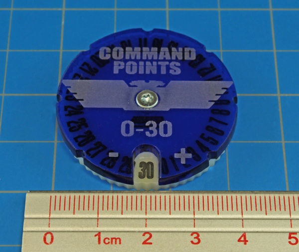 Command Points Dial #0-30, WHv9, Translucent Blue & Ivory - SPECIAL ORDER!