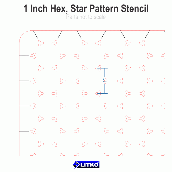 1'' Hex Grid Stencil, Dot Pattern - SPECIAL ORDER!