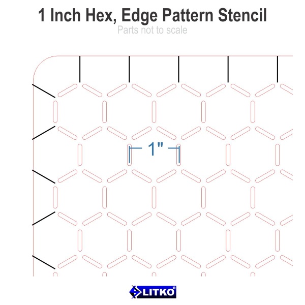 1'' Hex Grid Stencil, Dot Pattern - SPECIAL ORDER!