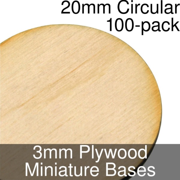 Miniature Bases, Circular, 20mm, 3mm Plywood (10) - SPECIAL ORDER!