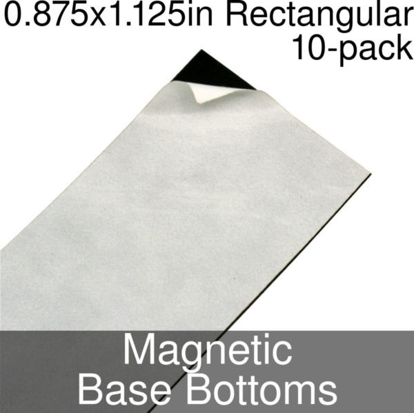 Miniature Base Bottoms, Rectangular, 0.875x1.125inch, Magnet (10) - SPECIAL ORDER!