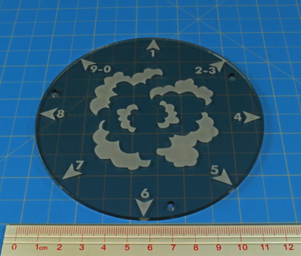 120mm Directional Smoke Template, Transparent Bronze - SPECIAL ORDER!