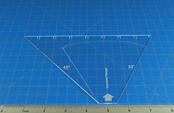 American Civil War Fire Arc Template, Clear - SPECIAL ORDER!