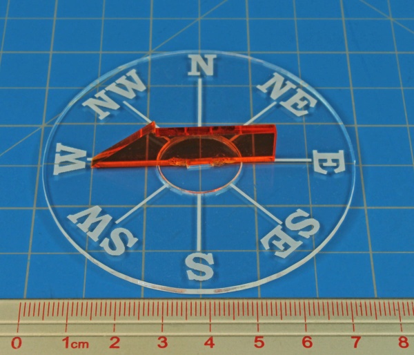 Compass, Trafalgar, 1.5mm Clear & Fluorescent Amber - SPECIAL ORDER!