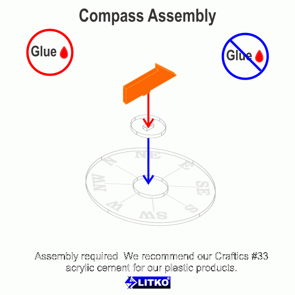 Compass, Trafalgar, 1.5mm Clear & Fluorescent Amber - SPECIAL ORDER!