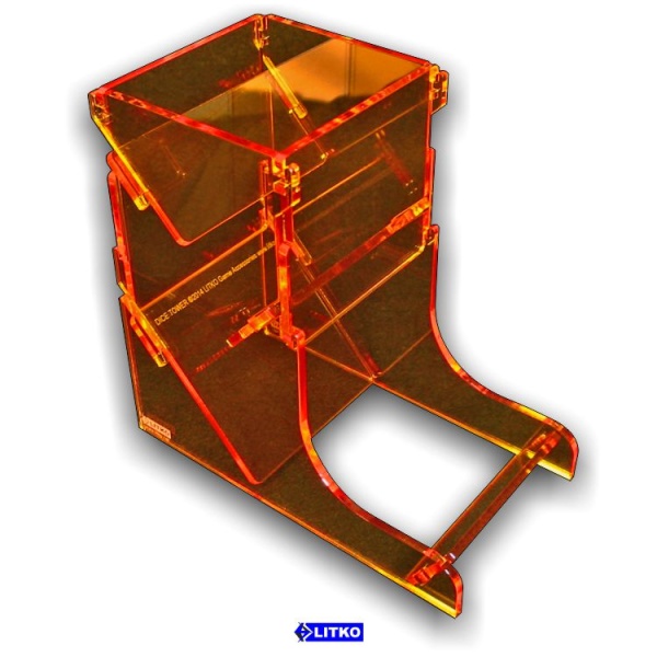 Fluorescent Amber Dice Tower - SPECIAL ORDER!