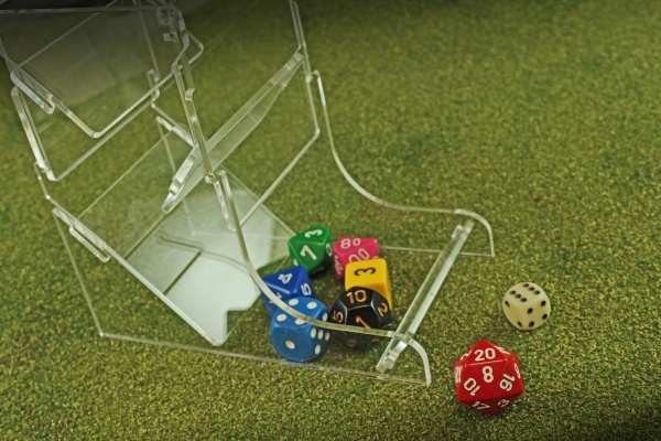 Fluorescent Amber Dice Tower - SPECIAL ORDER!