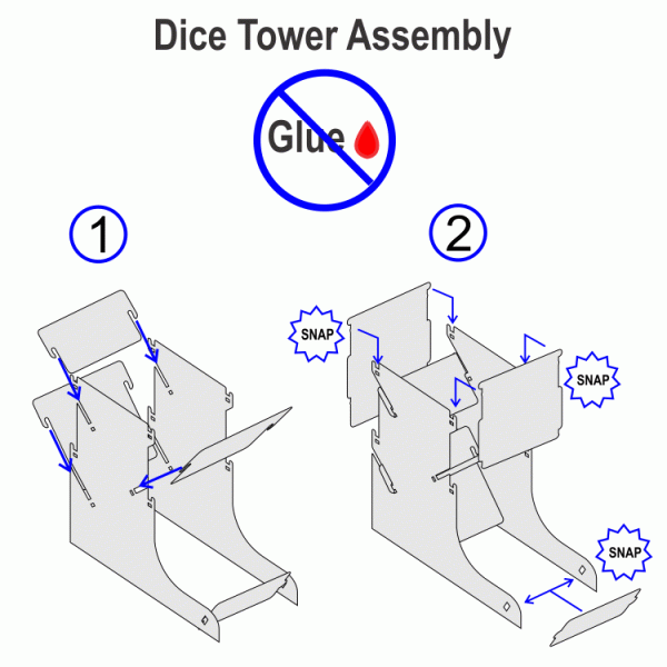 Fluorescent Amber Dice Tower - SPECIAL ORDER!