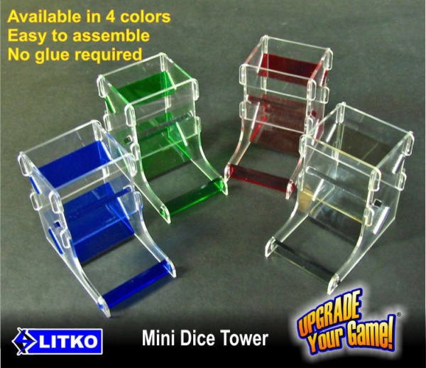 Mini Dice Tower Kit, Translucent Red & Clear - SPECIAL ORDER!