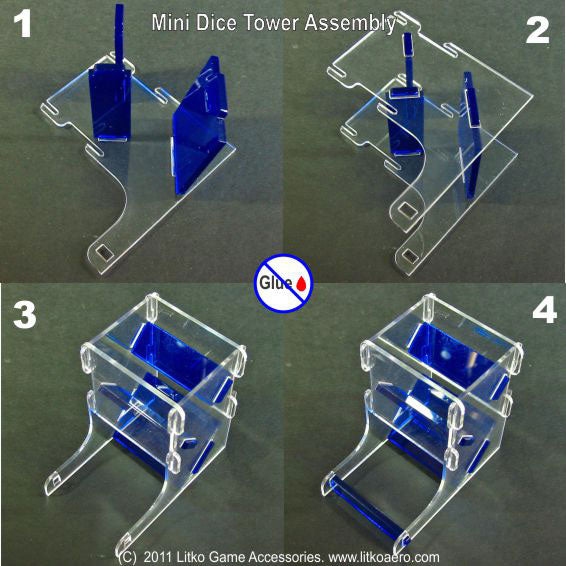 Mini Dice Tower Kit, Translucent Red & Clear - SPECIAL ORDER!