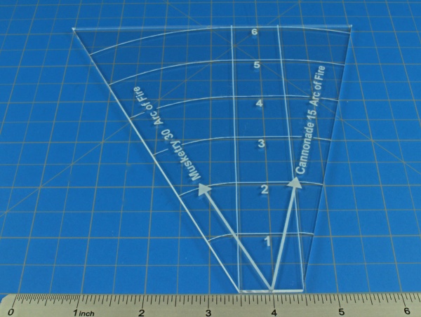 Artillery Template, Regimental Fire & Fury, Clear - SPECIAL ORDER!