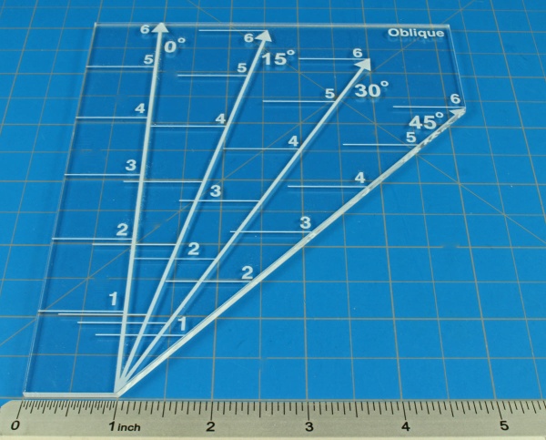 Oblique Template, Regimental Fire and Fury, Clear - SPECIAL ORDER!