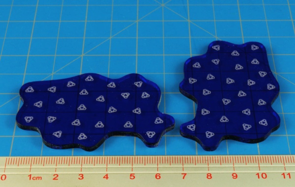 Minefield Templates, ST: Attack Wing, Translucent Blue (2) - SPECIAL ORDER!