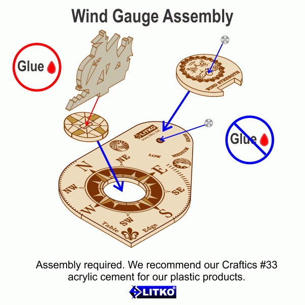 Naval Glory Wind Gauge, 3mm Plywood & Transparent Bronze - SPECIAL ORDER!