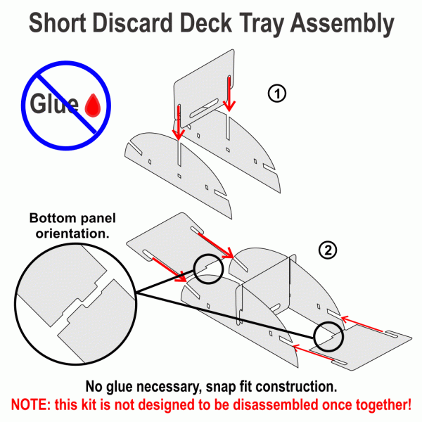 Standard Card Deck Tray with Discard Tray (Short, 40-60 Cards) - SPECIAL ORDER!