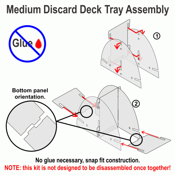 Standard Card Deck Tray with Discard Tray (Medium, 75-100 Cards) - SPECIAL ORDER!