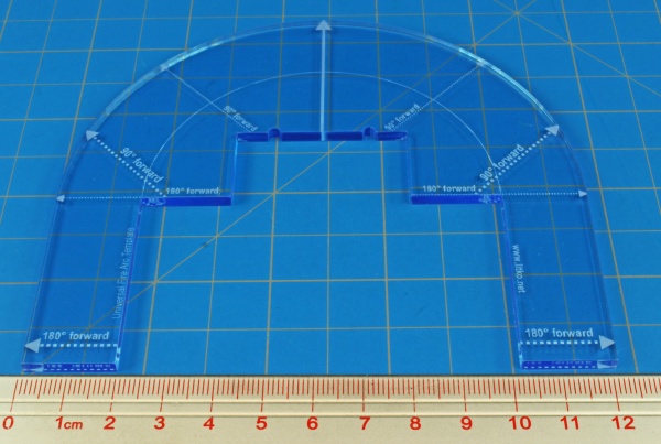 Space Battle Universal Fire Arc Template, Transparent Light Blue - SPECIAL ORDER!