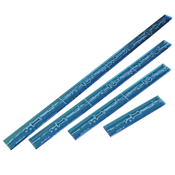 Dragon Wing Cold Attack Multi-Range Ruler Set, Fluorescent Blue (4)