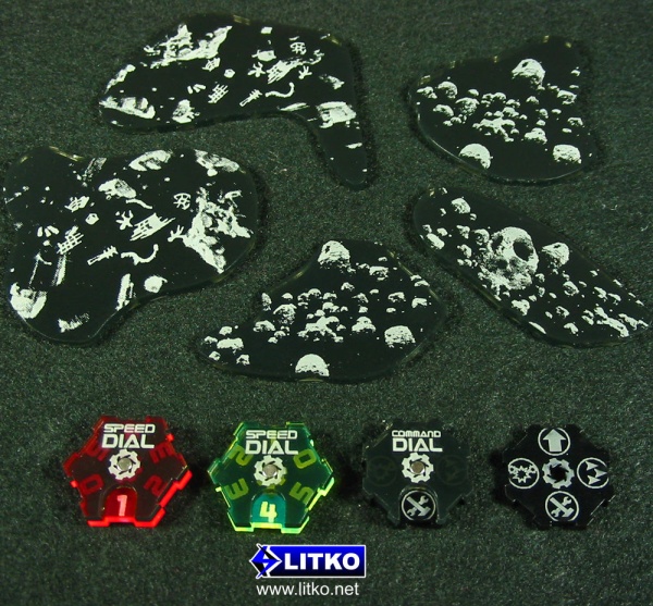 Asteroid Field Template Set, SW: Armada, Translucent Grey (3) - SPECIAL ORDER!