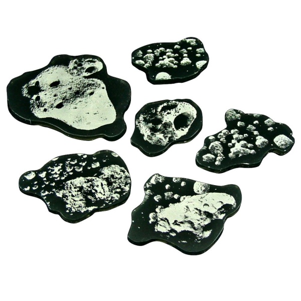 Space Fighter Asteroid Template Set, Translucent Grey (6) - SPECIAL ORDER!