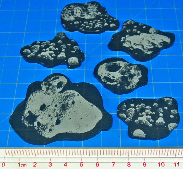 Space Fighter Asteroid Template Set, Translucent Grey (6) - SPECIAL ORDER!