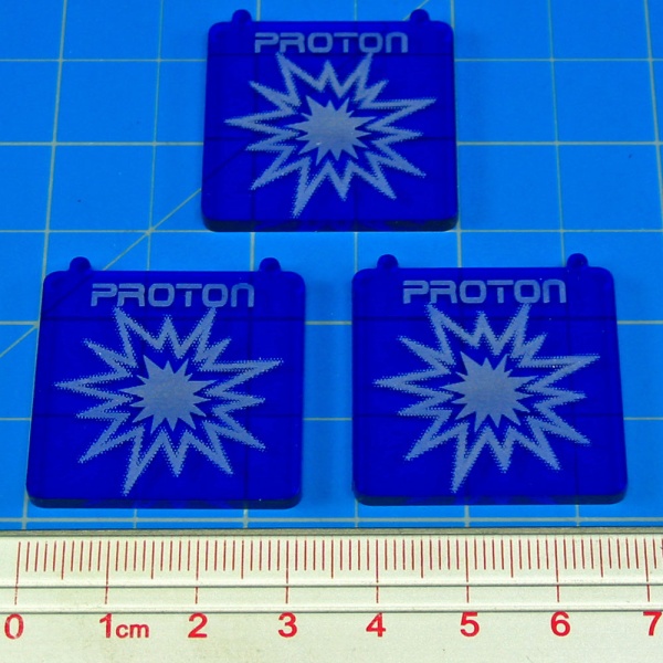 Space Fighter Proton Bomb Templates, Translucent Blue (3) - SPECIAL ORDER!