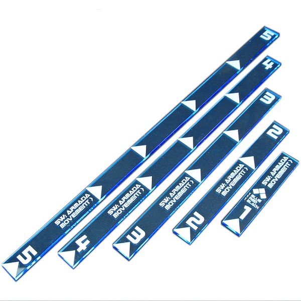 Range Movement Ruler Set, SW: Armada, Fluorescent Blue (5) - SPECIAL ORDER!