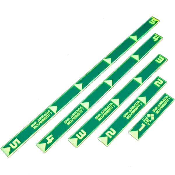 Range Movement Ruler Set, SW: Armada, Fluorescent Green (5) - SPECIAL ORDER!