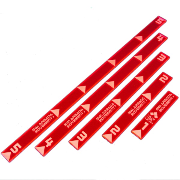 Range Movement Ruler Set, SW: Armada, Fluorescent Pink (5) - SPECIAL ORDER!