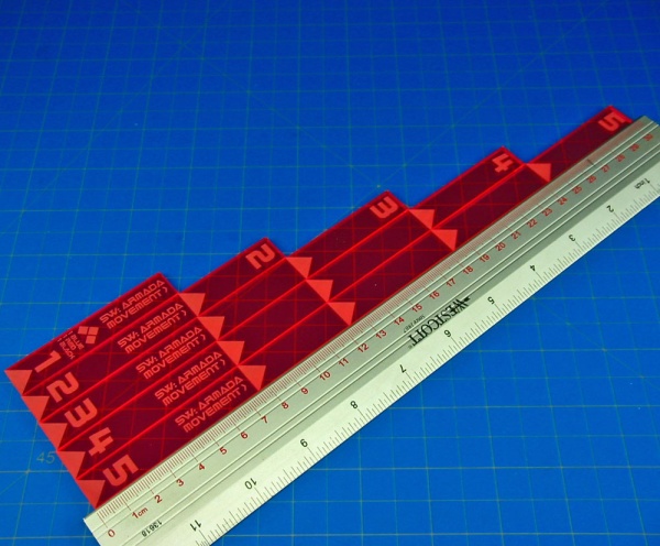 Range Movement Ruler Set, SW: Armada, Fluorescent Pink (5) - SPECIAL ORDER!