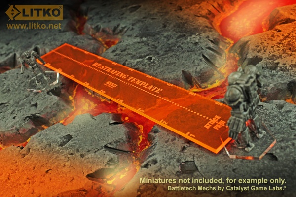 Strafe Template, Battletech, Fluorescent Orange - SPECIAL ORDER!