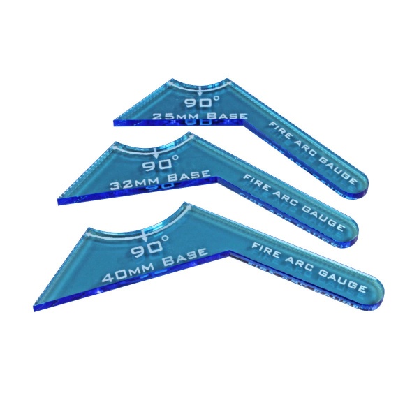 90 Fire Arc Gauge Set, Fluorescent Blue (3) - SPECIAL ORDER!