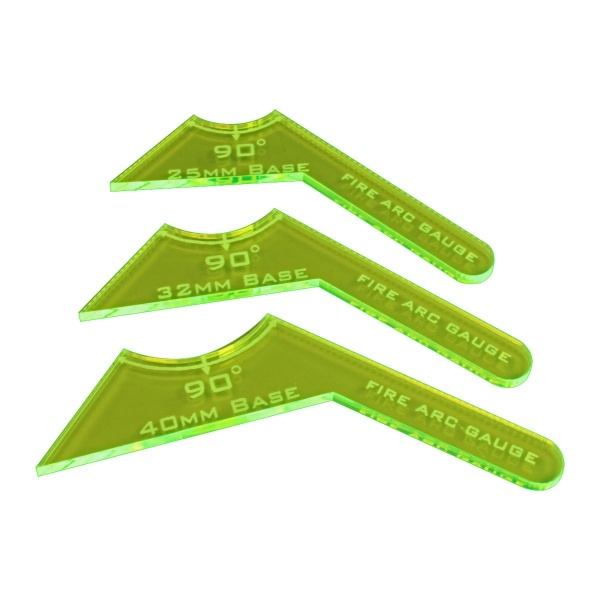 90 Fire Arc Gauge Set, Fluorescent Green (3) - SPECIAL ORDER!