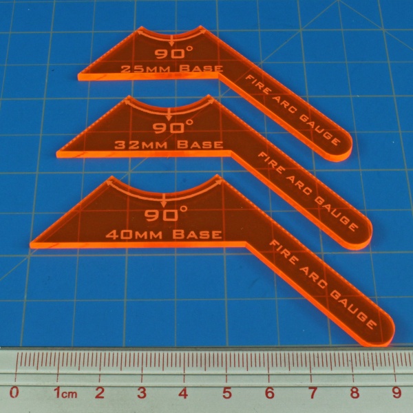 90 Fire Arc Gauge Set, Fluorescent Orange  (3) - SPECIAL ORDER!