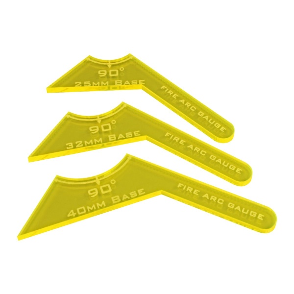 90 Fire Arc Gauge Set, Fluorescent Yellow (3) - SPECIAL ORDER!