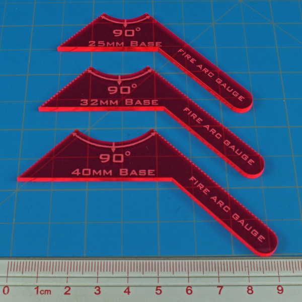 90 Fire Arc Gauge Set, Fluorescent Pink (3) - SPECIAL ORDER!