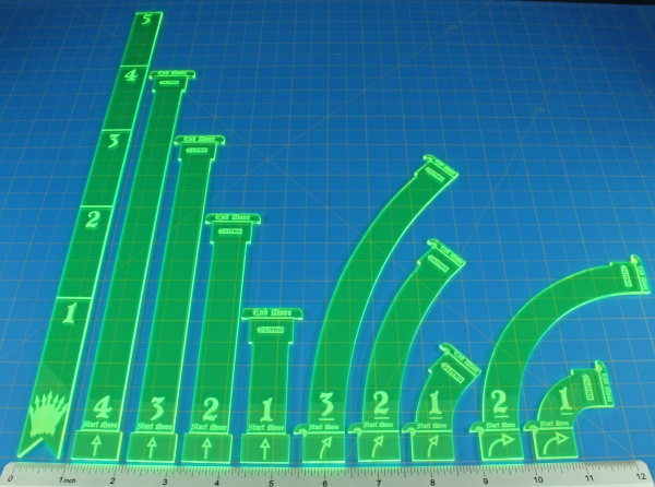 Rune Battles, Maneuver & Shooting Gauge Set, Fluorescent Green (10) - SPECIAL ORDER!