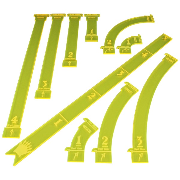 Rune Battles, Maneuver & Shooting Gauge Set, Fluorescent Yellow (10) - SPECIAL ORDER!