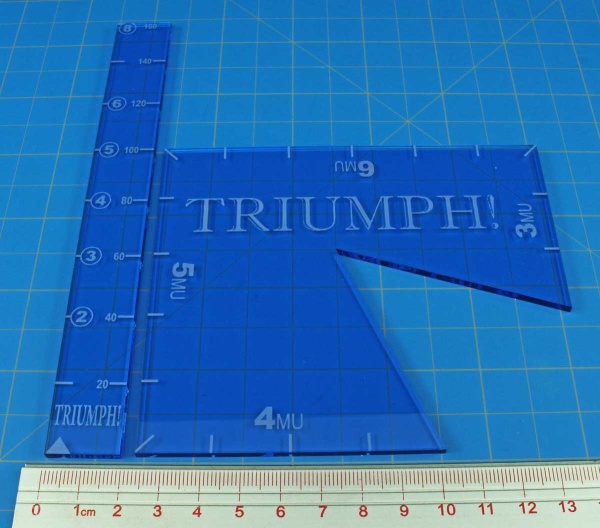 Ruler and Notch Gauge Set, TRIUMPH!, Fluorescent Blue (2) - SPECIAL ORDER!