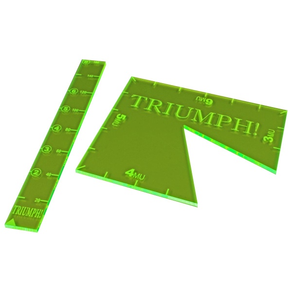 Ruler and Notch Gauge Set, TRIUMPH!, Fluorescent Green (2) - SPECIAL ORDER!