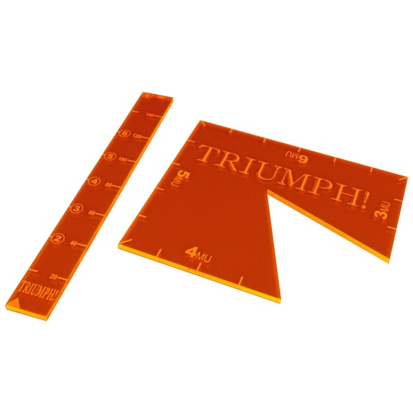 Ruler and Notch Gauge Set, TRIUMPH!, Fluorescent Orange (2) - SPECIAL ORDER!