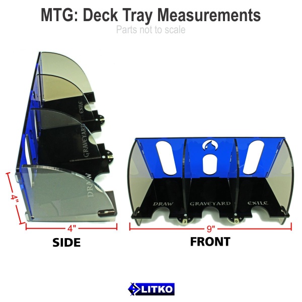 Card Deck Tray with Life Count Dials, MtG, Blue - SPECIAL ORDER!