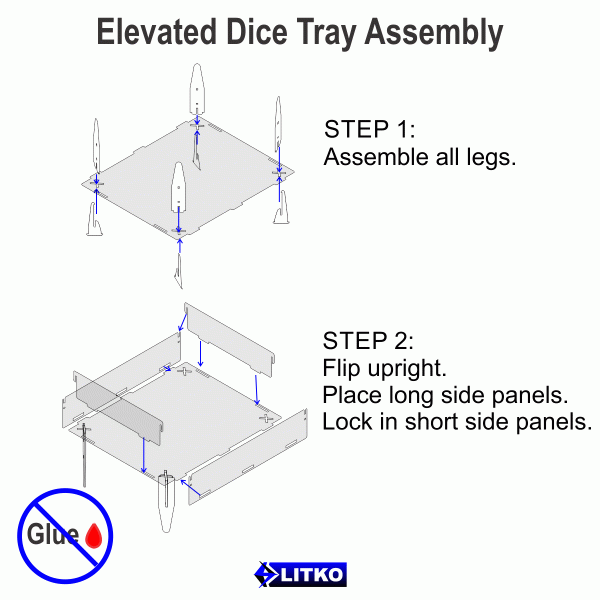 Elevated Dice Tray, Clear - SPECIAL ORDER!