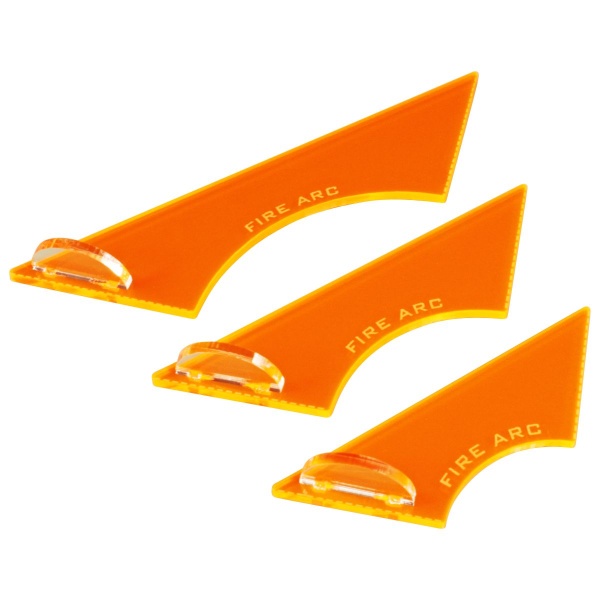 Fixed Fire Arc Template Set, SW: Legion, Fluorescent Orange (3) - SPECIAL ORDER!